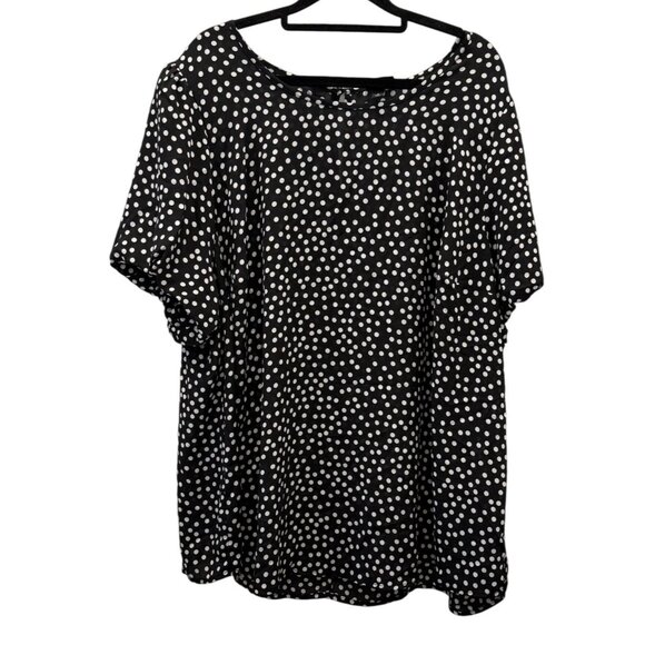 Torrid Womens Polka Dot Black White Blouse Size 3 Flowy Corpcore Plus Size - Picture 4 of 7